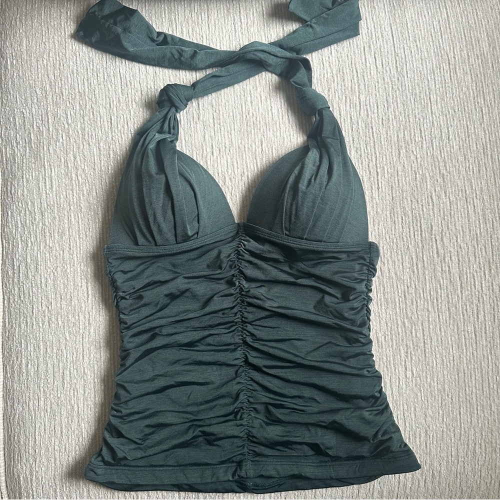 Athleta Green aqualuxe ruched opal tankini size XXS